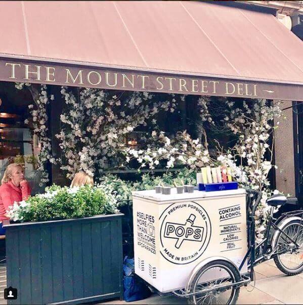 Popsicle stand outside of The Mount Street Deli